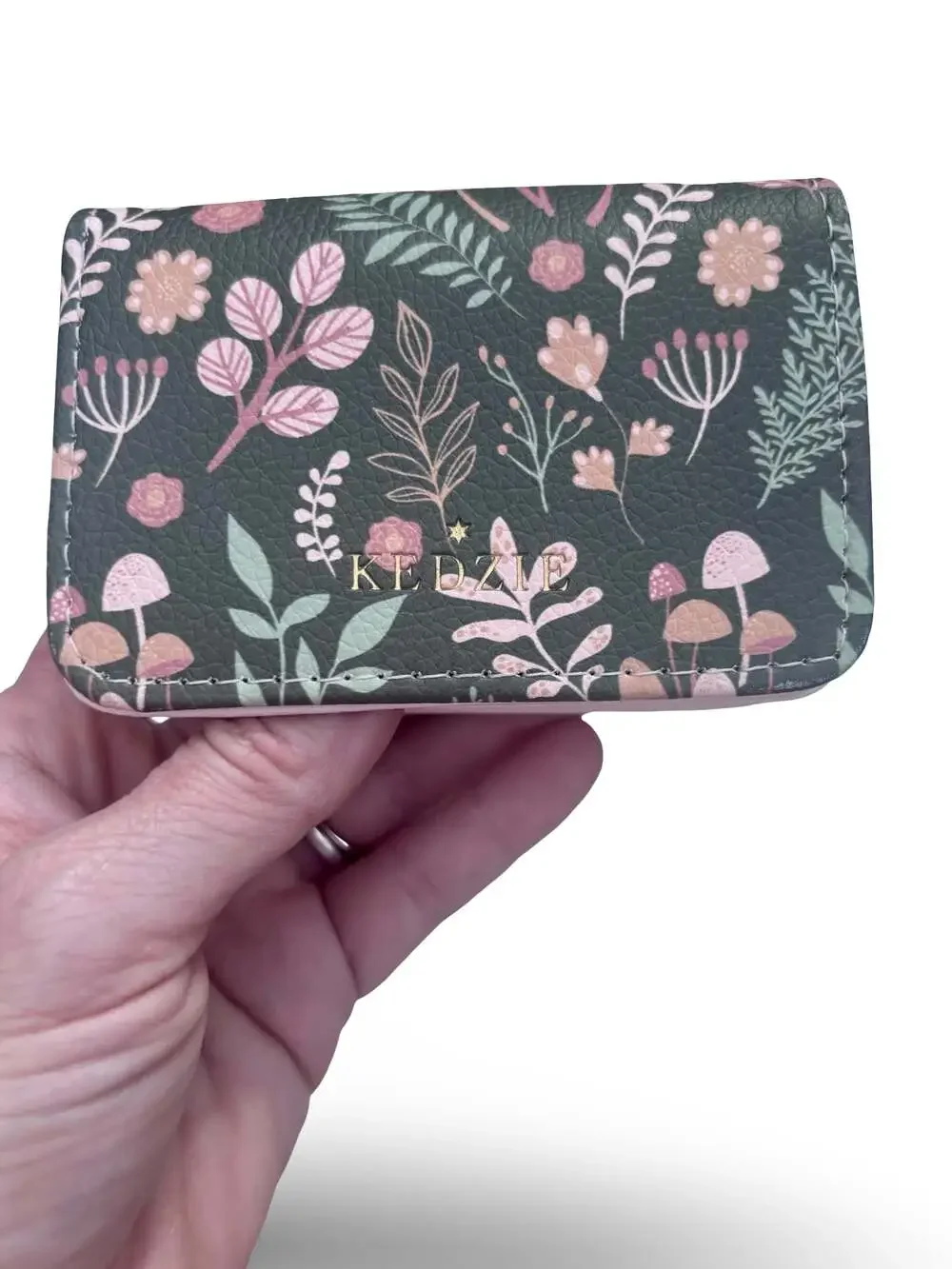 Kedzie Essentials Only Cash and Card Wallet Floral Mushroom Print
